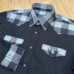 Lucien Pellat-Finet Long Sleeve Trim Plaid Gray Size L Made In Japan